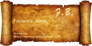 Ferencz Bene névjegykártya